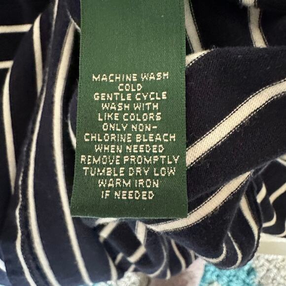 Lauren Ralph Lauren Dress Nautical Stripe Lace Up Sheath Sleeveless Summer MED - Picture 6 of 8